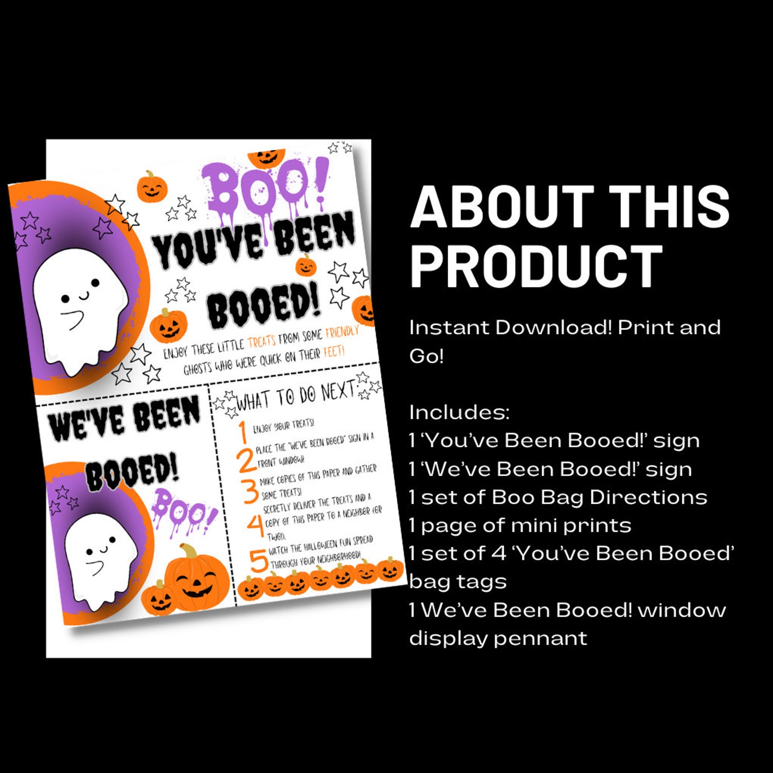 You've Been Booed Printable You've Been Booed Halloween Activity Boo ...