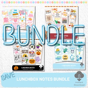 Lunch Box Notes | Lunch Box Notes for Kids | Printable Themed Lunch Box Notes | Encouragement Notes | Printable Encouragement Notes Kids |