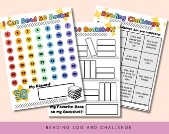 Rainbow Reading Log and Challenge Board für Kinder (Printable)