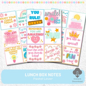 Notas de la lonchera / Notas de la lonchera para niños / Notas de la lonchera imprimibles / Notas de aliento / Notas de aliento imprimibles para niños /