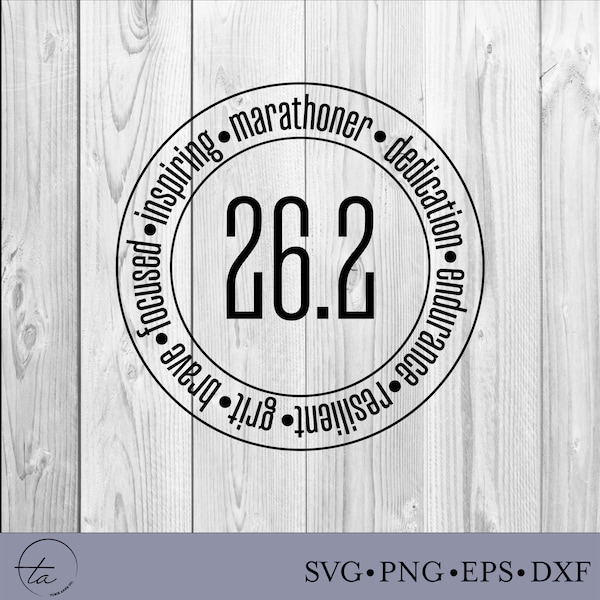 Marathon Circle Digital Bundle, Marathoner SVG, Marathon Shirt SVG, Runner SVG, Running Digital Cut File, 26.2 svg, Runner Characteristics