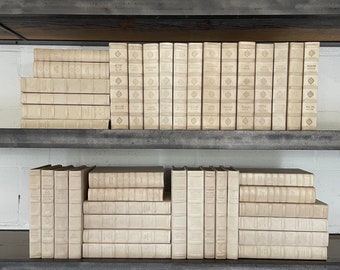 41 ivory full leather bound books
