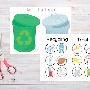 Trash/Recycle Sorting Activity | Busy Book | Printable Worksheet | Recycling | Garbage Sorting | Classroom Activity | Homeschool Activity