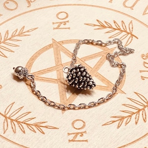 Small Silver Pinecone Pendulum