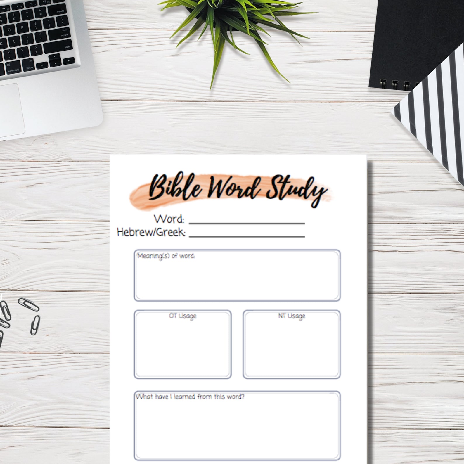 Printable Bible Word Study, Word Study Template - Etsy
