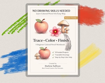 Cuaderno de ejercicios sobre la técnica de trazo y acabado con lápices de colores