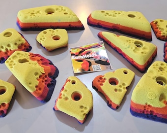 Unique Cheese Chunk Rock Climbing Holds: Jugs, Crimps, Pinches BarnHolds