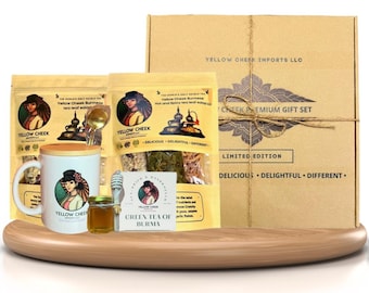 Burmese Tea Leaf Salad Kit Gift Set: Green Tea, Honey & Mug