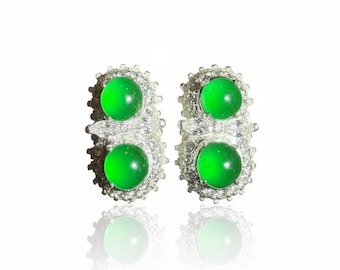 7.20カラットのグリーンインペリアルジェダイト宝石：ビルマ産A型翡翠