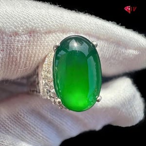 Certified Translucent Green Burmese Jadeite Hpakant Burmese Jade - Grade A - Type A Jade - Cabochon Cut