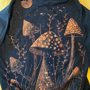 Bleach Painted Mushroom Garden Hoodie - Etsy