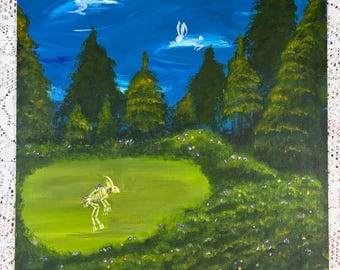 Bunny’s circle of life acrylic painting