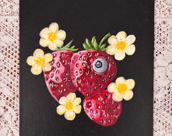 Strawbeyerry acrylic painting