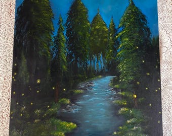 What’s True in the Forest acrylic painting 30”x40”