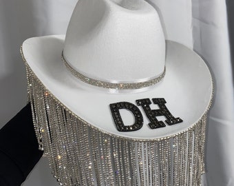 Bachelorette party birthday bedazzled and personalized cowboy hat