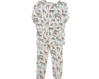 Bamboo Two Piece Toddler Set | Safari Friends