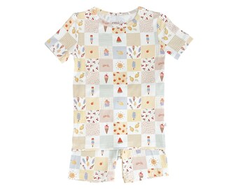 Bamboo Two Piece Short Sleeve Toddler & Youth PJ Set | Sweet Treats