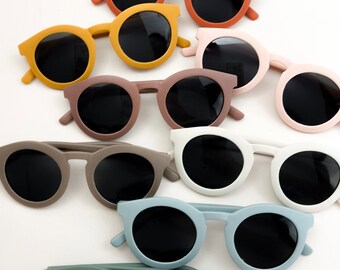 Gafas de sol retro mate para bebés / Gafas de sol para bebés, gafas de sol esmeriladas, regalo de cumpleaños; unisex; verano; primavera; gafas de sol flexibles