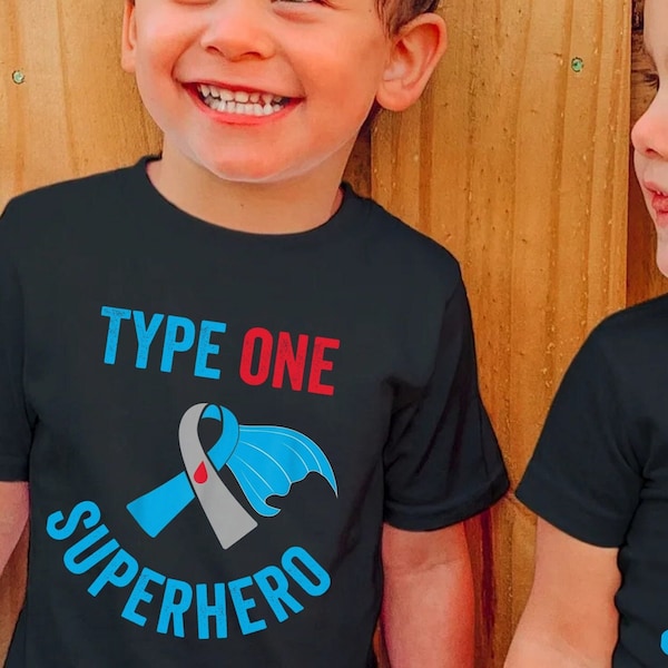 Toddler Type One Superhero T1D T-Shirt, Boys Type 1 Diabetes Warrior Shirt, Girls Type 1 Diabetes Superhero Tee, Toddlers T1D Diabetes Tees