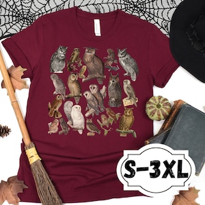 Zoology Owl Cottagecore TShirt, Halloween Owl Lover Gift, Vintage Halloween Owl Shirt, Vintage Aesthetic Clothes,Retro Owl Graphic Tee S-3XL