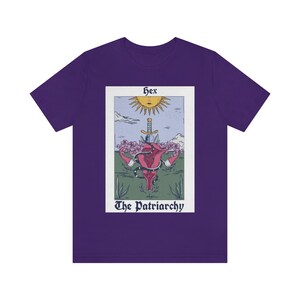 Hex the Patriarchy Tarot Card T-Shirt, Retro Witchy Feminist Shirt, Pro Rights Feminist Gift, Vintage Style Tarot Smash Patriarchy Tee S-3XL