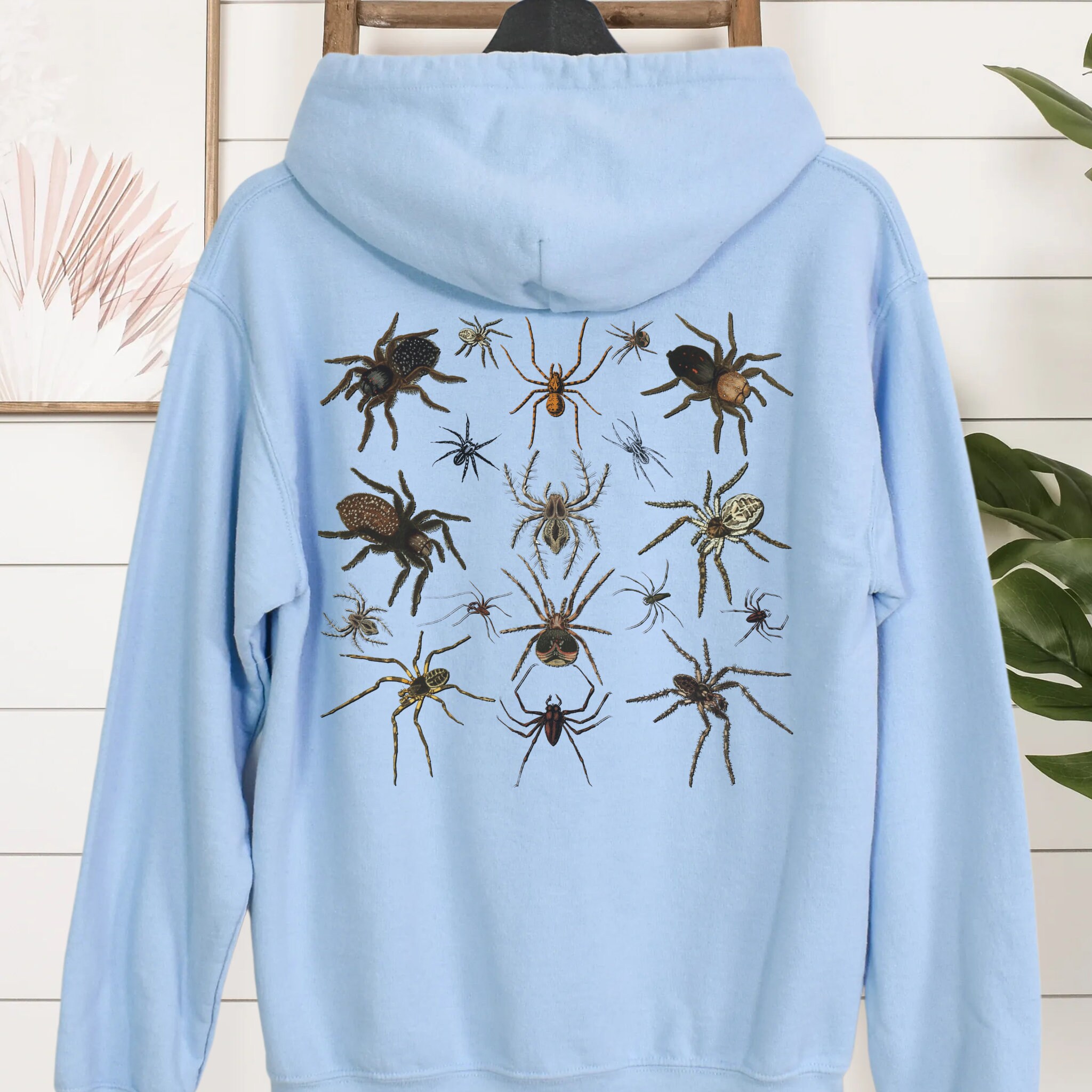 国内で当店のみ DND4DES - Distressed Spider Web Embroidered Scream Spiders & Cobwebs Printing Women Hoodies Harajuku