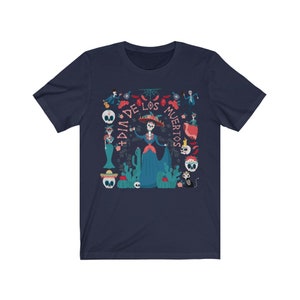 La Catrina Dia De Los Muertos Mexican Folk Art Shirt, Day of the Dead Halloween T-Shirt, Hispanic Latino Heritage Month Tee,Sugar Skull Gift