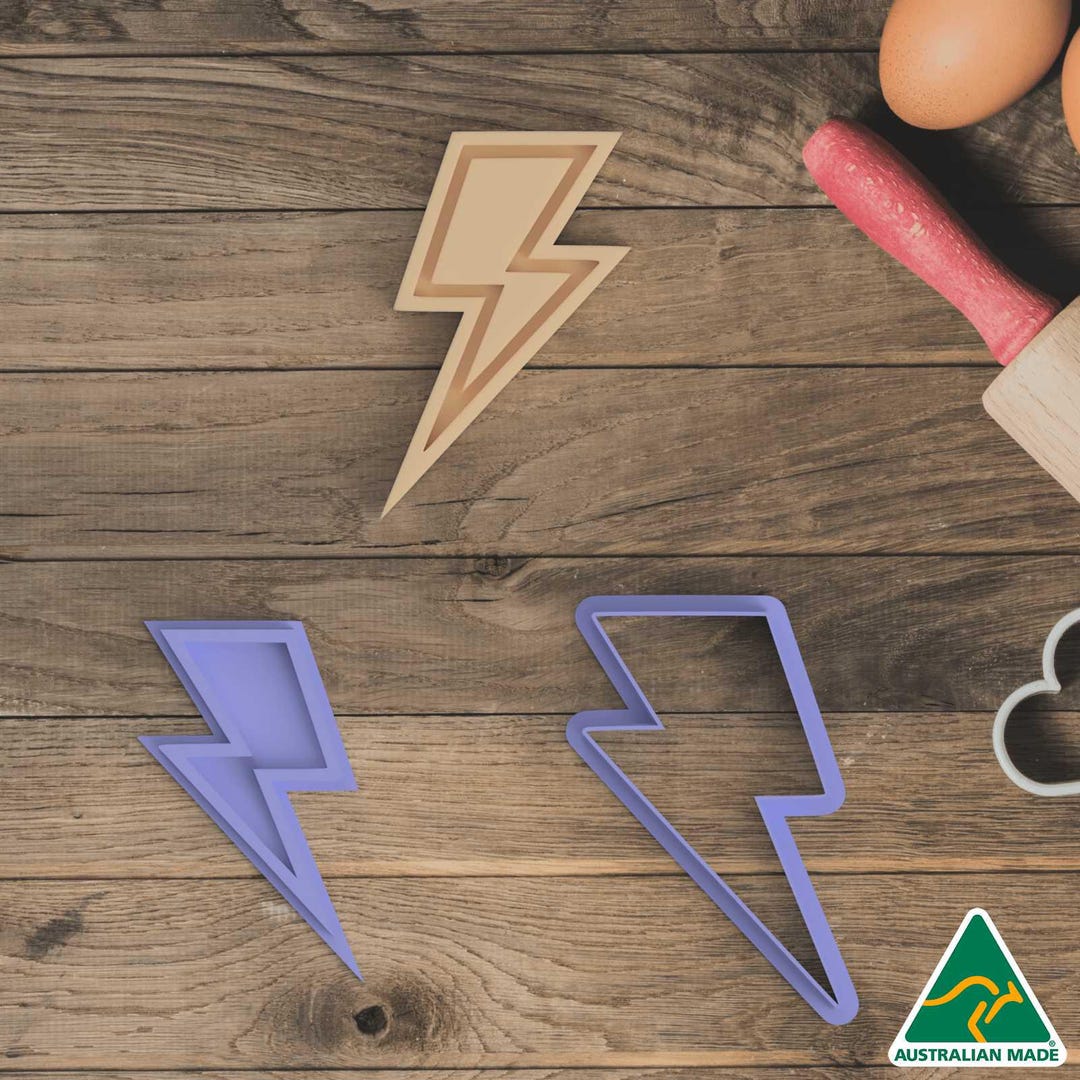 Lightning Bolt Cookie Cutter and Embosser Stamp Etsy