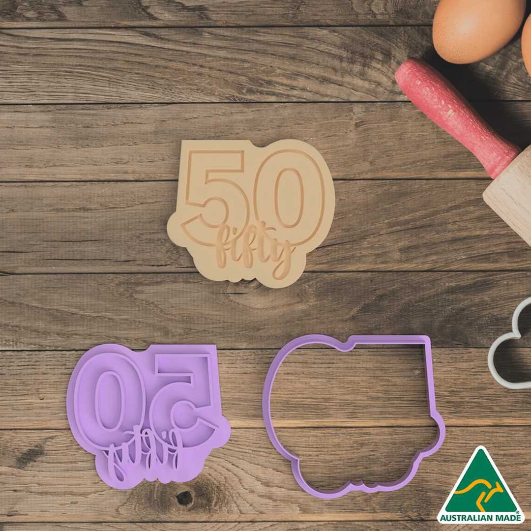 Number 50 Cookie Cutter and Fondant Embosser - Etsy