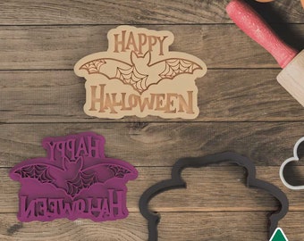 Happy Halloween Cookie Cutter and Embosser Stamp