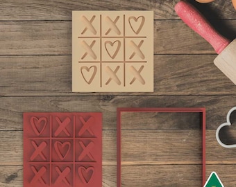 Hearts and Crosses Cookie Cutter/Fondant Embosser Stamp