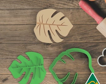 Tropical Leaf Cookie Cutter and Embosser Stamp