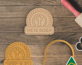 He is Risen Cookie Cutter And Embosser Stamp