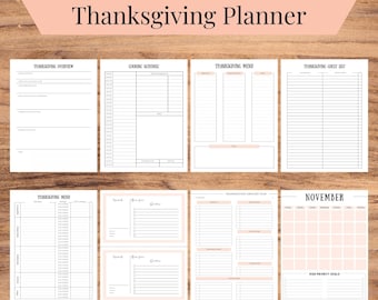 Thanksgiving Planner, Holiday Planner/Binder, Thanksgiving Organizer, Menu Planner, Event Planner, Thanksgiving Planner and Organizer, PDF