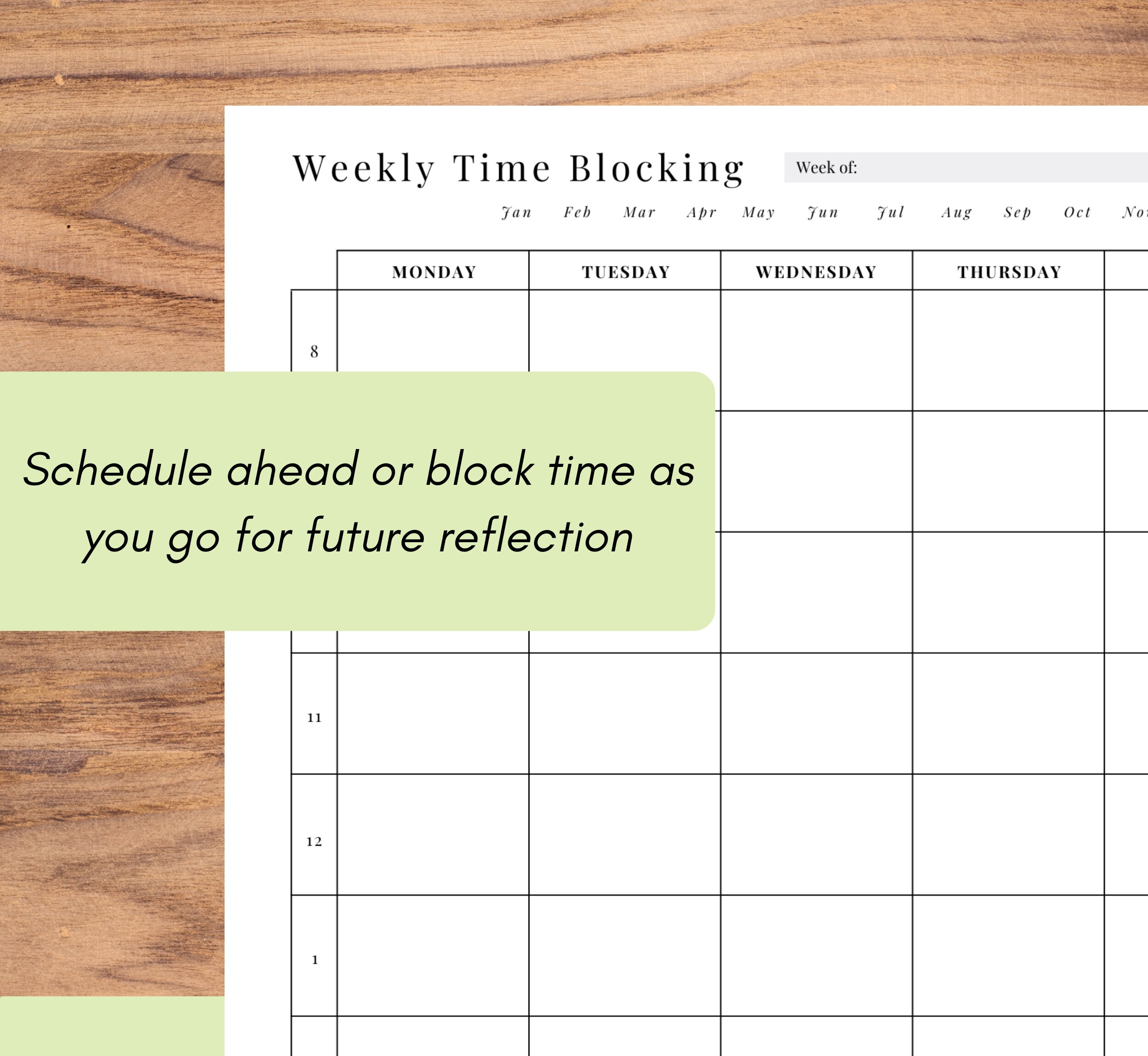 Weekly Time Blocking Worksheet Printable Classroom Time - Etsy