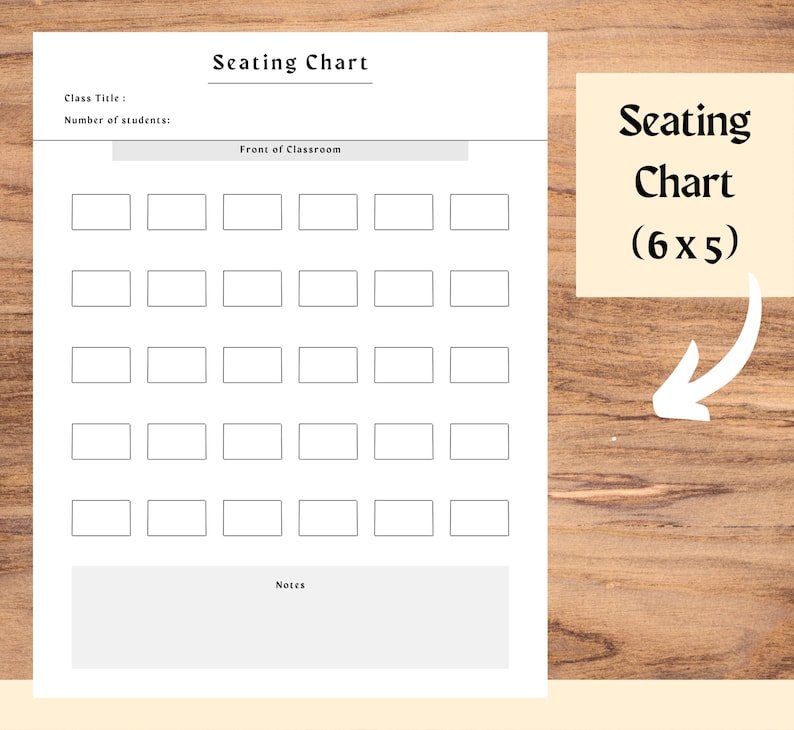 Classroom Seating Chart Template, Student Seating Arrangement, School ...