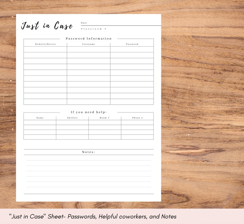 Substitute Teacher Report, Substitute Binder, Substitute Teacher Lesson Plan, Substitute Notes, Substitute Teacher Notes, Teacher forms -PDF image 6