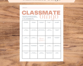 Classmate Bingo, Fun Classroom Games, Get To Know Your Classmate, Classmate Bingo, Classroom Activity, Icebreaker Games, Printable PDF