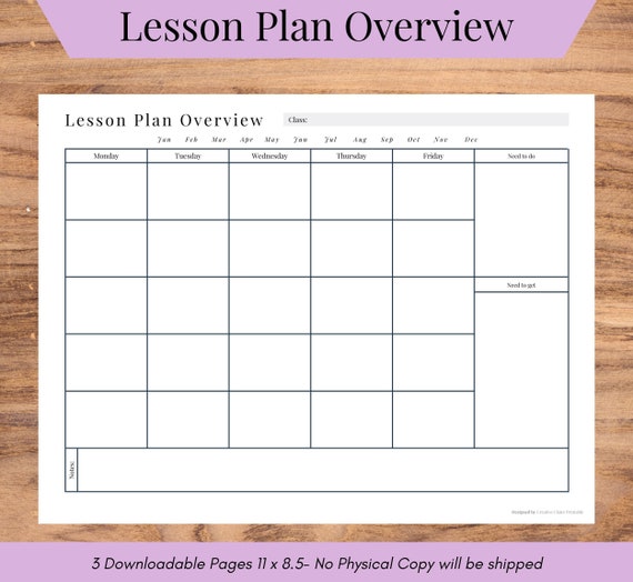 Printable Lesson Plan Book Templates