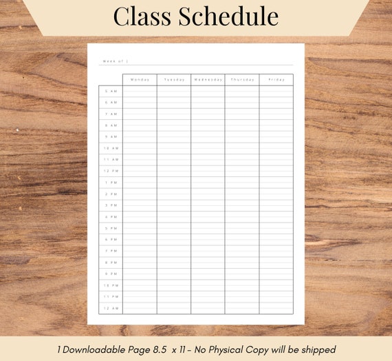 Class Schedule, Blocking class schedule, Weekly schedule, Homeschool Planner, Lesson Planner, Semester overview, college planner, Calendar