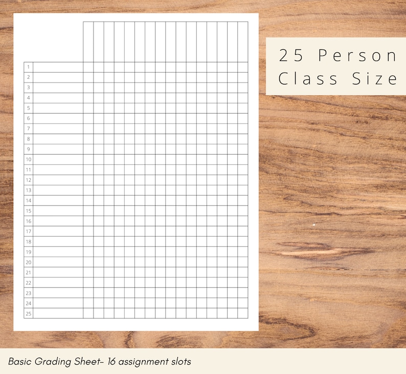 Printable Grade Book, Grade Sheet, 25-30 Class Sizes, Homeschool Grade ...