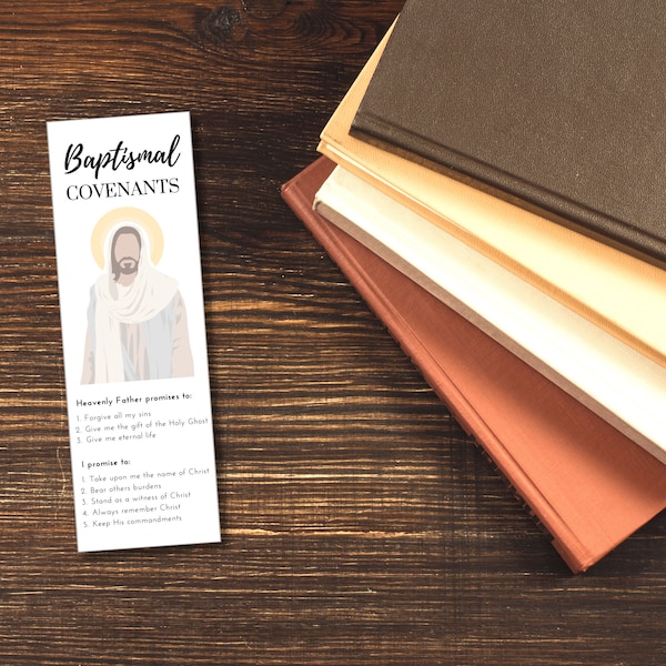 Baptismal Covenants Bookmark for LDS Children or Adults/ Reminder of Covenants