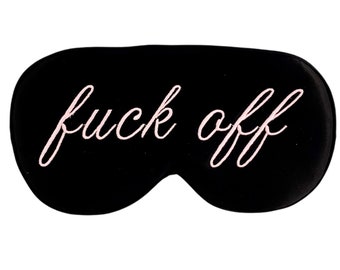 Fuck Off Sleep Mask in Robins Egg Blue and Black