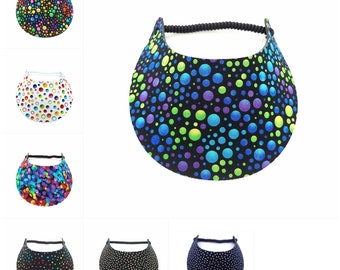 Bubble and Scatter Dots Patterns Foam Sun Visor Medium Brim