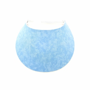 May include: A light blue visor with a white headband.