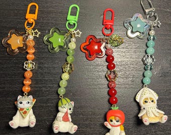 Cute Handmade Mofusand Cat Mini Beaded Keychain