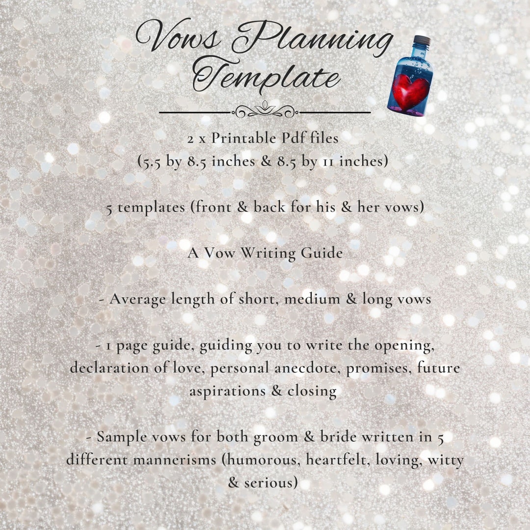 Personalized Wedding Day Vows Template Printable PDF Vow Writing Guide Personalized Wedding Day Vows Template Printable PDF Vow Writing Guide