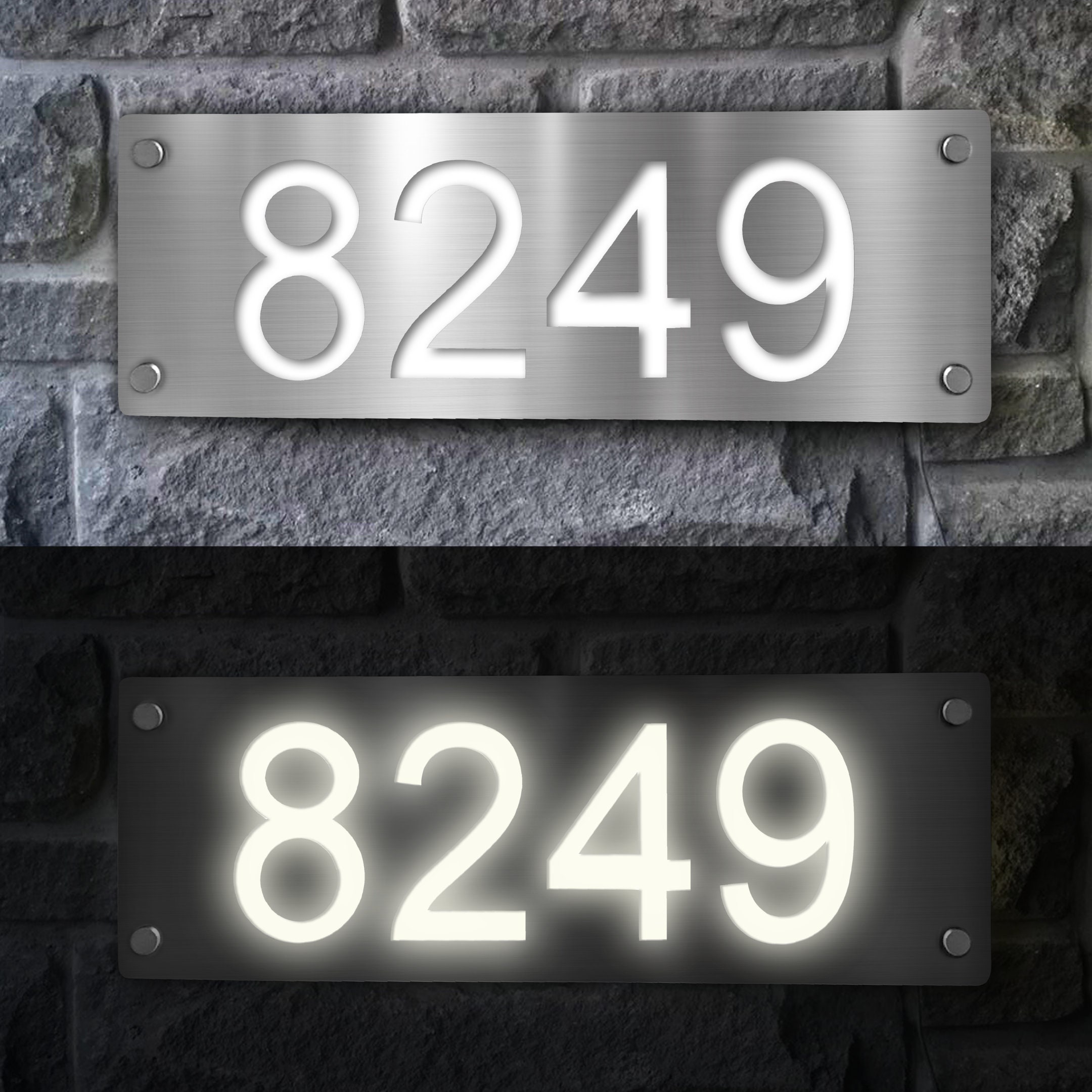 Solar House Numbers Sign for Yard Address Plaque Lighted Etsy