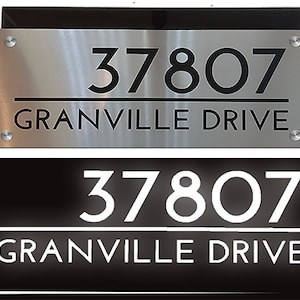 Solar Lighted Stainless Steel Address Sign, Address Sign For Yard, Home Address Numbers For Front Yard,  Solar House Numbers, House Numbers
