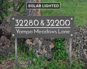 Shared Driveway Address Marker| Custom House Numbers Yard Sign On Stakes
